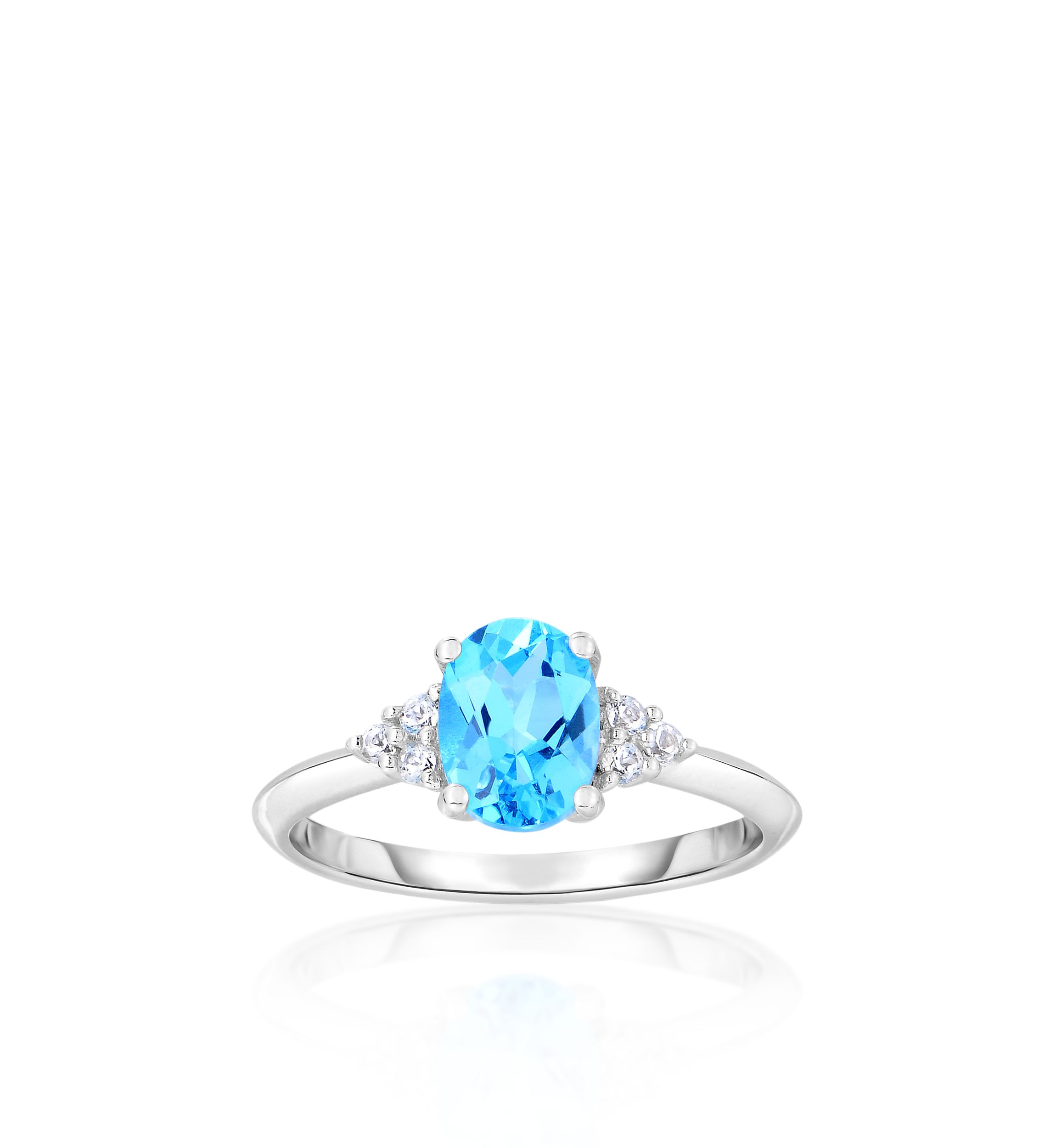 10k White Gold Blue and White Topaz Ring