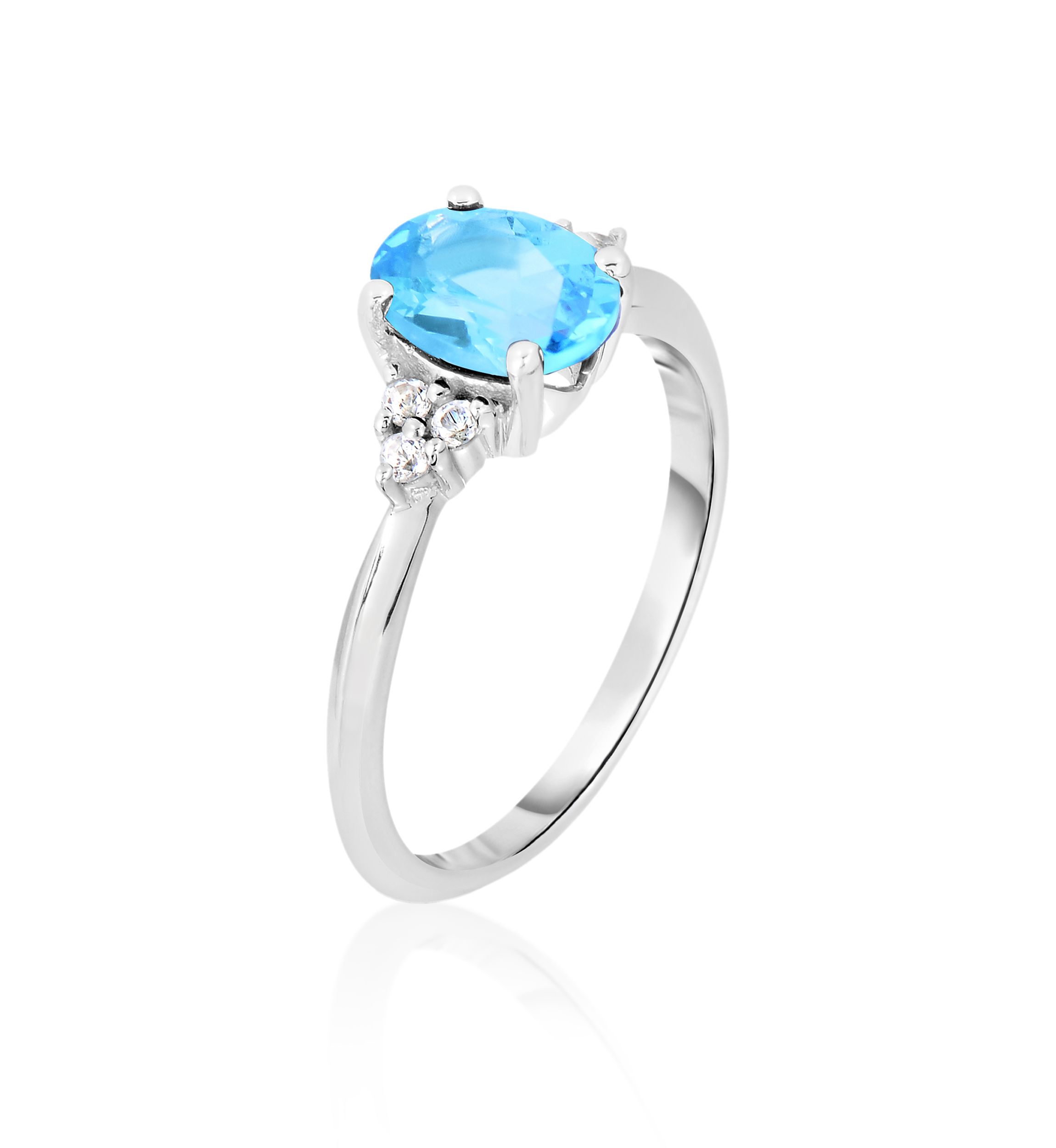 10k White Gold Blue and White Topaz Ring