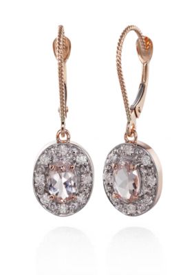 Belk & Co. 14k Rose Gold Morganite and Diamond Earrings | Belk