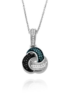 Belk & Co 1/5 Ct. T.w. Diamond Love Knot Necklace In Sterling Silver