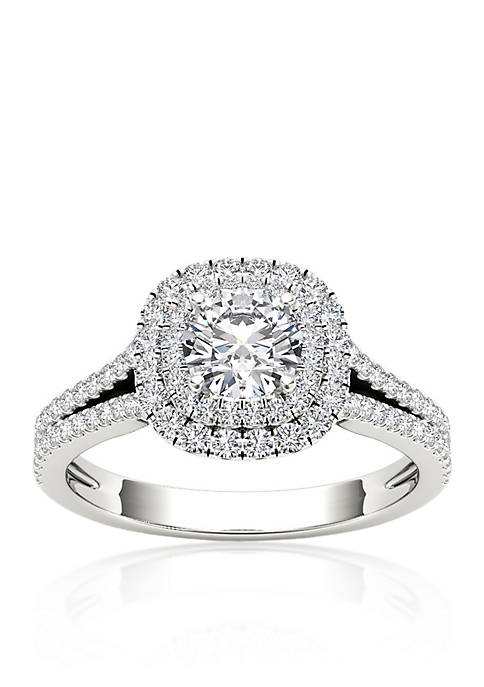 1 1/6 ct. t.w. Diamond Double Halo Engagement Ring in 14k White Gold