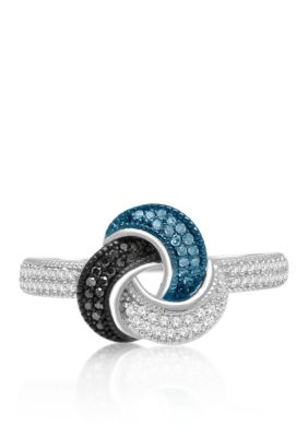 Belk & Co 1/4 Ct. T.w. Multi-Color Diamond Ring In Sterling Silver, 6 -  0844340054411