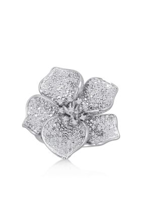 Belk & Co. Diamond Flower Ring in Sterling Silver | belk