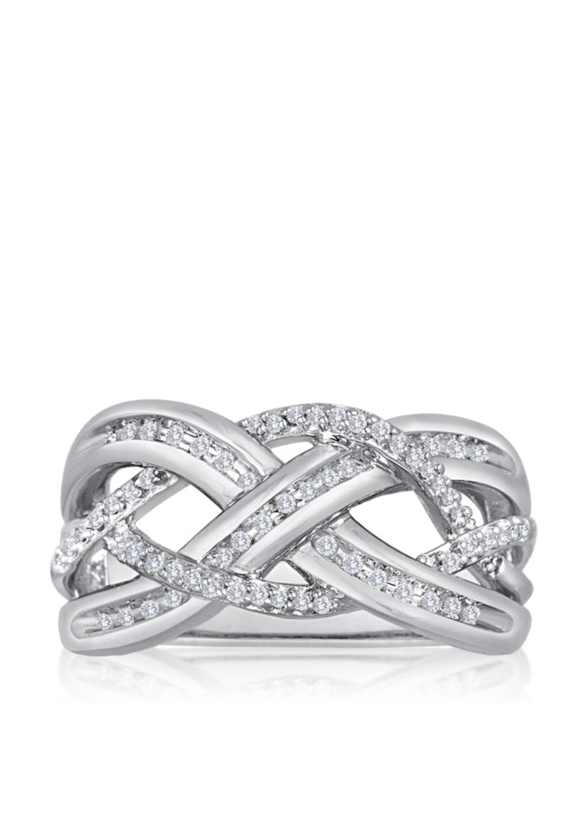 Diamond Weave Ring in Sterling Silver