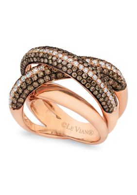 Le Vian 2.01 Ct. T.w. Chocolate And Vanilla Diamond Ring In 14K Rose Gold