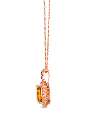 Chocolatier® Pendant Necklace featuring 1.88 ct. t.w. Cinnamon Citrine®, 1/4 ct. t.w. Vanilla Diamonds®, 1/20 ct. t.w. Chocolate Diamonds® in 14K Strawberry Gold®