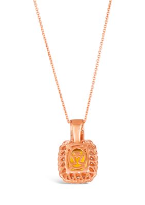 Chocolatier® Pendant Necklace featuring 1.88 ct. t.w. Cinnamon Citrine®, 1/4 ct. t.w. Vanilla Diamonds®, 1/20 ct. t.w. Chocolate Diamonds® in 14K Strawberry Gold®