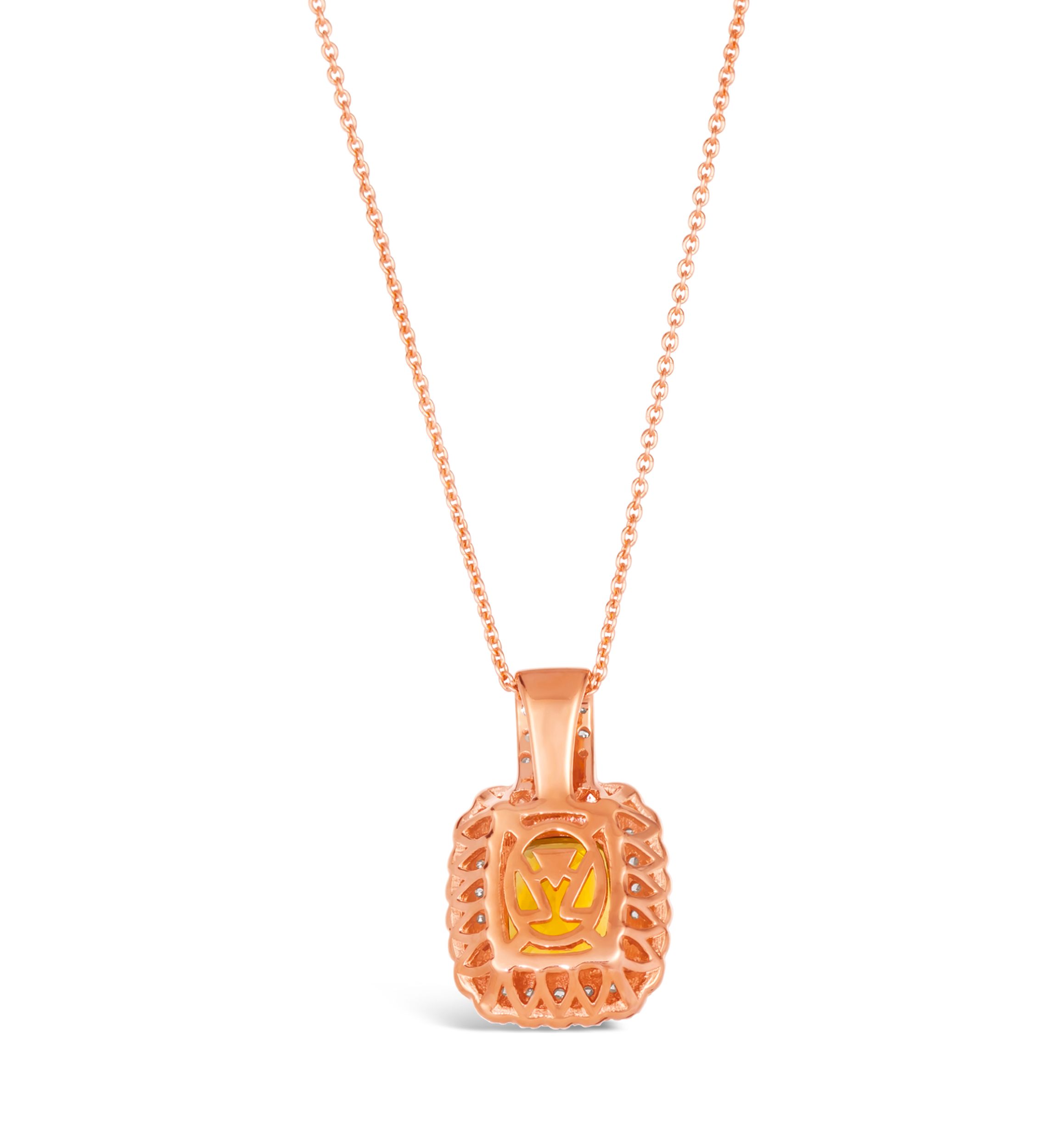 Chocolatier® Pendant Necklace featuring 1.88 ct. t.w. Cinnamon Citrine®, 1/4 ct. t.w. Vanilla Diamonds®, 1/20 ct. t.w. Chocolate Diamonds® in 14K Strawberry Gold®