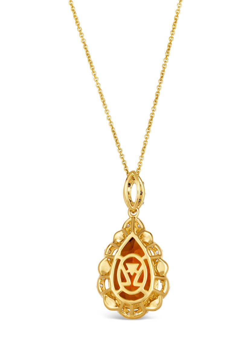 Pendant Necklace featuring 5.2 ct. t.w. Cinnamon Citrine®, 1/3 ct. t.w. Nude Diamonds™, 1/10 ct. t.w. Chocolate Diamonds® in 14K Honey Gold™