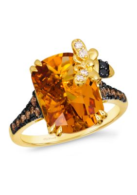 Le Vian Ring Featuring 5 Ct. T.w. Cinnamon CitrineÂ®, 1/4 Ct. T.w. Chocolate Diamonds, 1/20 Ct. T.w. Nude Diamondsâ¢, Blackberry Diamonds In 14K