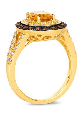  Ring featuring 1 ct. t.w. Cinnamon Citrine®, 1/4 ct. t.w. Chocolate Diamonds®, 1/4 ct. t.w. Nude Diamonds™ in 14K Honey Gold™