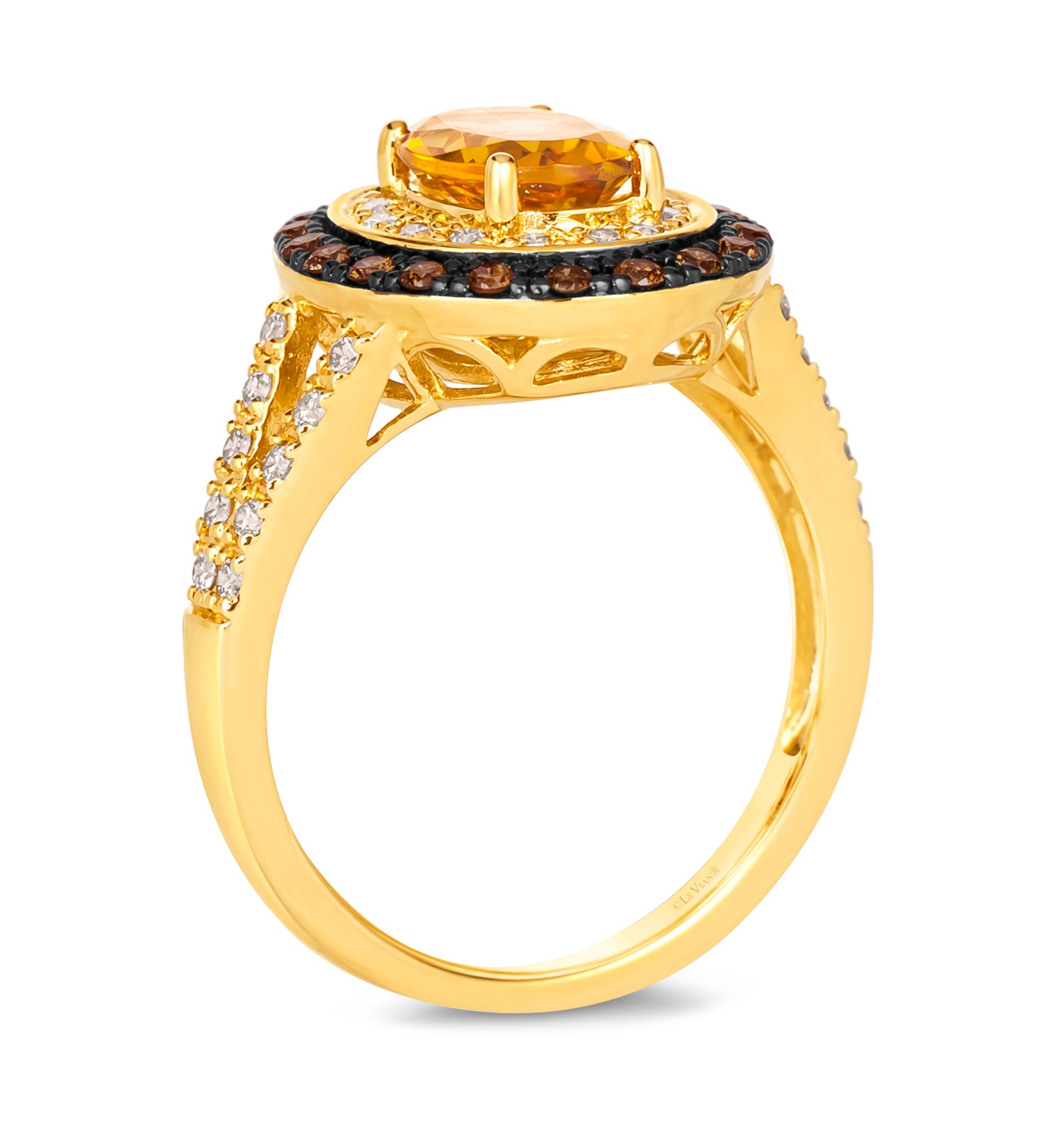  Ring featuring 1 ct. t.w. Cinnamon Citrine®, 1/4 ct. t.w. Chocolate Diamonds®, 1/4 ct. t.w. Nude Diamonds™ in 14K Honey Gold™