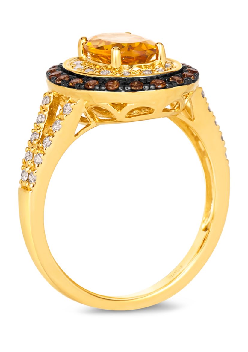  Ring featuring 1 ct. t.w. Cinnamon Citrine®, 1/4 ct. t.w. Chocolate Diamonds®, 1/4 ct. t.w. Nude Diamonds™ in 14K Honey Gold™