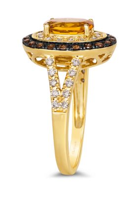  Ring featuring 1 ct. t.w. Cinnamon Citrine®, 1/4 ct. t.w. Chocolate Diamonds®, 1/4 ct. t.w. Nude Diamonds™ in 14K Honey Gold™