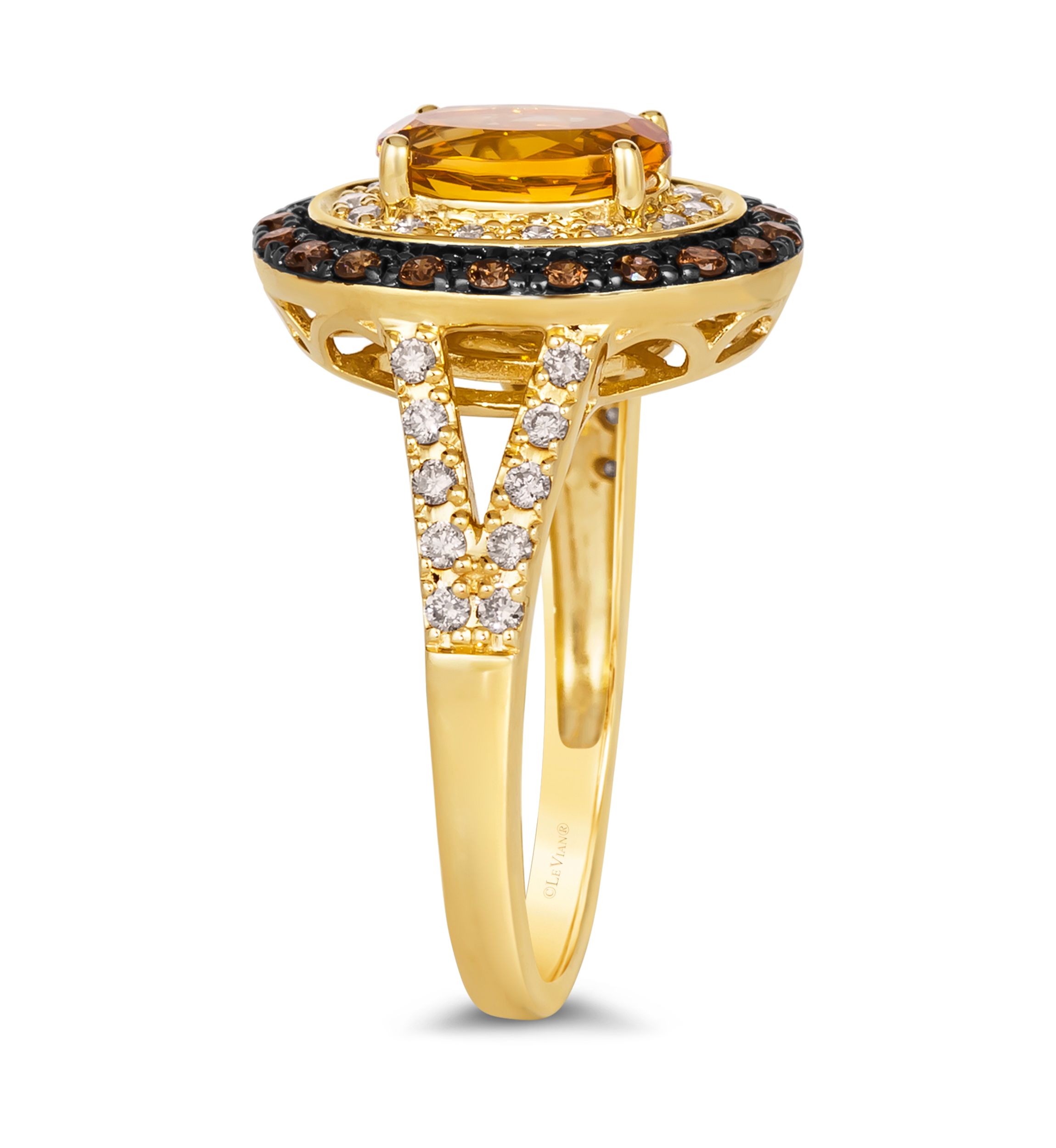  Ring featuring 1 ct. t.w. Cinnamon Citrine®, 1/4 ct. t.w. Chocolate Diamonds®, 1/4 ct. t.w. Nude Diamonds™ in 14K Honey Gold™