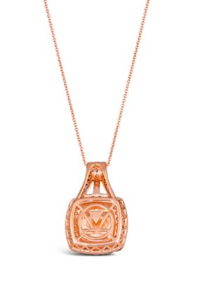 Pendant Necklace featuring 3.33 ct. t.w. Peacock Aquaprase™, 5/8 ct. t.w. Chocolate Diamonds®, 1/4 ct. t.w. Nude Diamonds™ in 14K Strawberry Gold®