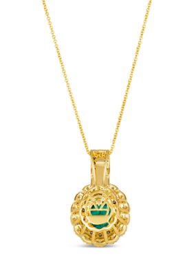 Pendant Necklace featuring 1.3 ct. t.w. Costa Smeralda Emeralds™, 3/4 ct. t.w. Chocolate Diamonds®, 3/8 ct. t.w. Nude Diamonds™  in 14K Honey Gold™