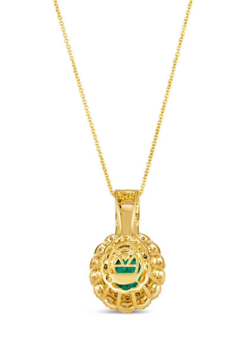 Pendant Necklace featuring 1.3 ct. t.w. Costa Smeralda Emeralds™, 3/4 ct. t.w. Chocolate Diamonds®, 3/8 ct. t.w. Nude Diamonds™  in 14K Honey Gold™