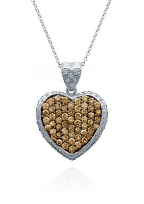 Le Vian Chocolate DiamondÂ® And Vanilla DiamondÂ® Heart Pendant In 14K Vanilla Gold