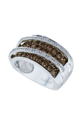 Chocolatier® 1/2 ct. t.w. Chocolate Diamonds® and 1/ ct. t.w. Vanilla Diamonds® Ring in 14k Vanilla Gold