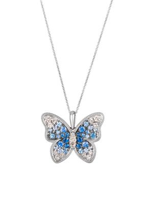 Le Vian® Ombre Pendant Necklace featuring 1.13 ct. t.w. Denim Ombré®, 3/8  ct. t.w. White Sapphire, 1/15 ct. t.w. Nude Diamonds™ in 14K Vanilla Gold®