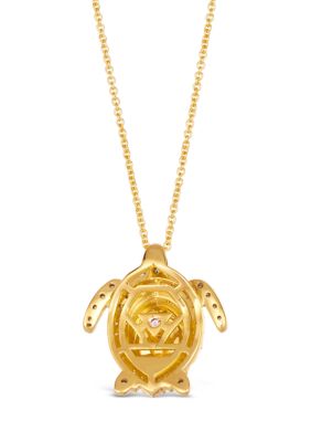 Le Vian Couture® Turtle Pendant Necklace featuring 1 ct. t.w. Neopolitan Opal™, 1/4 ct. t.w. Chocolate Diamonds®, 1/15 ct. t.w. Vanilla Diamonds® in 18K Honey Gold™