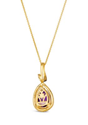  Pendant Necklace featuring 2.2 ct. t.w. Grape Amethyst™, 1/4 ct. t.w. Nude Diamonds™, 1/20 ct. t.w. Chocolate Diamonds®  in 14K Honey Gold™