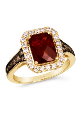 Le Vian Ring Featuring 2.3 Ct. T.w. Pomegranate Garnetâ¢, 1/4 Ct. T.w. Chocolate Diamonds, 3/8 Ct. T.w. Nude Diamondsâ¢ In 14K Honey Gold