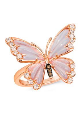 Le Vian Ring Featuring 2.88 Ct. T.w. Pink Orchid Quartzâ¢, 1/4 Ct. T.w. Nude Diamondsâ¢, Chocolate Diamonds In 14K Strawberry Gold