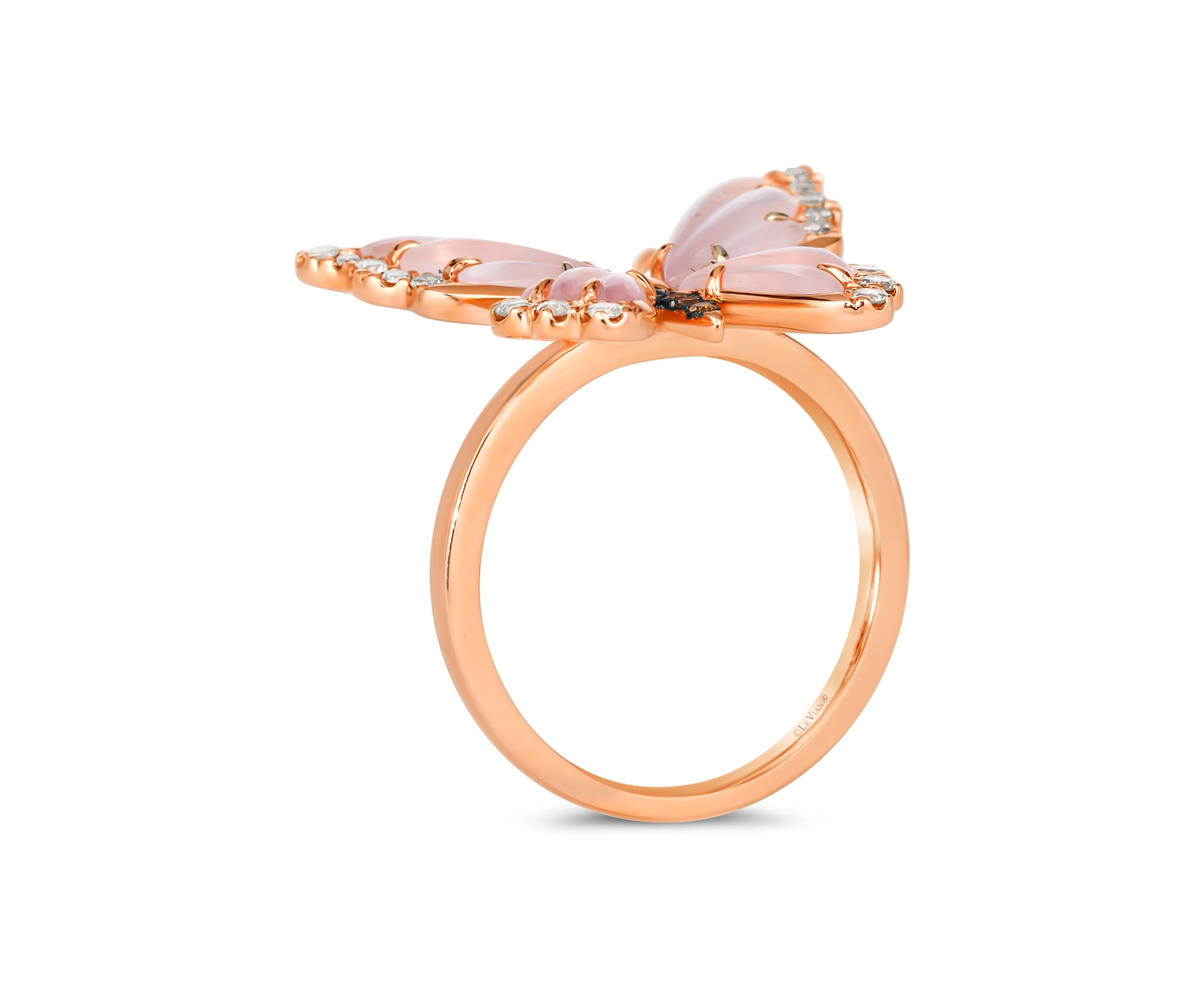  Ring featuring 2.88 ct. t.w. Pink Orchid Quartz™, 1/4 ct. t.w. Nude Diamonds™, Chocolate Diamonds® in 14K Strawberry Gold®