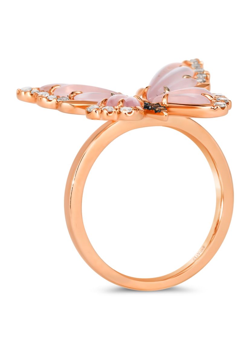  Ring featuring 2.88 ct. t.w. Pink Orchid Quartz™, 1/4 ct. t.w. Nude Diamonds™, Chocolate Diamonds® in 14K Strawberry Gold®