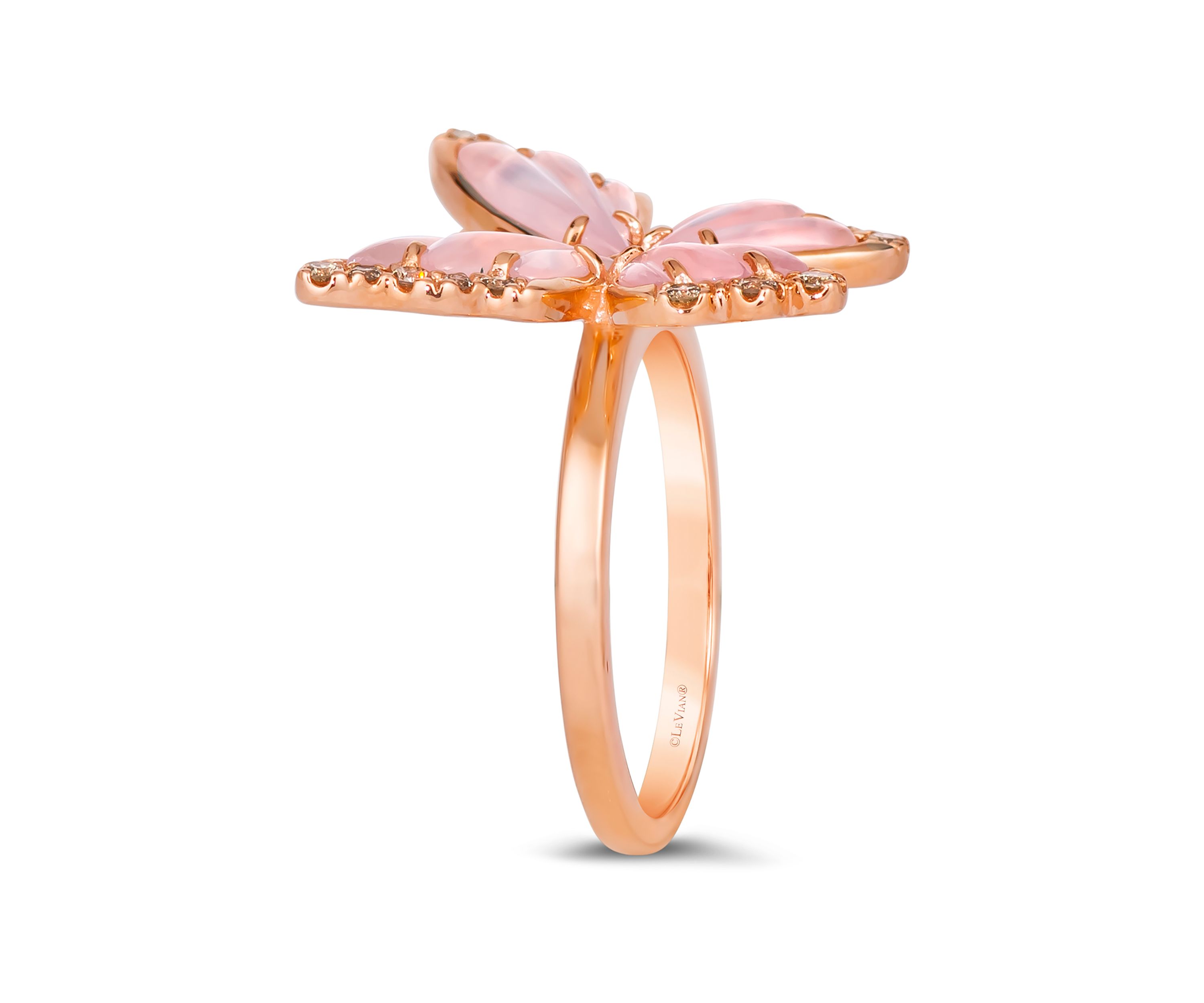  Ring featuring 2.88 ct. t.w. Pink Orchid Quartz™, 1/4 ct. t.w. Nude Diamonds™, Chocolate Diamonds® in 14K Strawberry Gold®