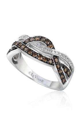 Chocolate Diamond® and Vanilla Diamond® Gladiator® Band in 14k Vanilla Gold®