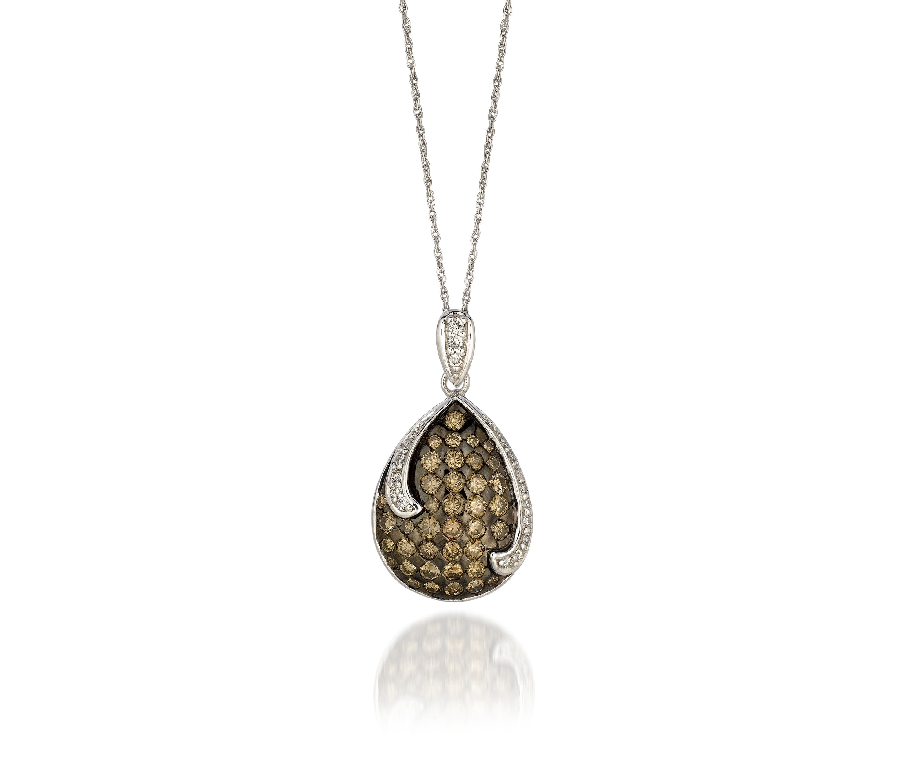 Chocolatier Chocolate and Vanilla Diamonds Pendant in 14k Vanilla Gold