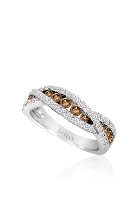 Chocolate Diamond® and Vanilla Diamond™ Band in 14k Vanilla Gold™