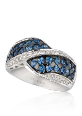 Cornflower Blue Sapphire™ and Vanilla Diamond® Ring in 14k Vanilla Gold®