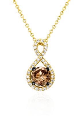 Chocolate Diamond® and Vanilla Diamond™ Pendant in 14k Honey Gold™