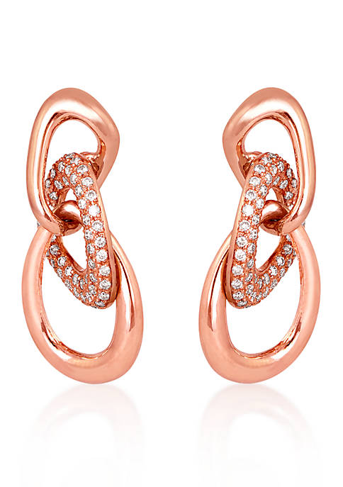 Le Vian® Vanilla Diamond® Loop Earrings in 14k Strawberry Gold® | belk