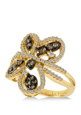 Le Vian 1.0 ct. t.w. ChocolatierÂ® Chocolate Diamonds and Vanilla Diamonds Ring in 14k Honey Gold -  5400359YOUK5