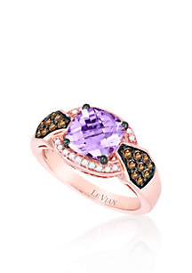 Le Vian® 14k Strawberry Gold® Cotton Candy Amethyst®, Chocolate Diamond®  and Vanilla Diamond™ Ring