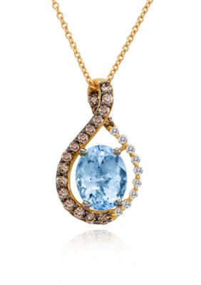 Le Vian® 14k Strawberry Gold® Aquamarine, Vanilla Diamond™ and ...