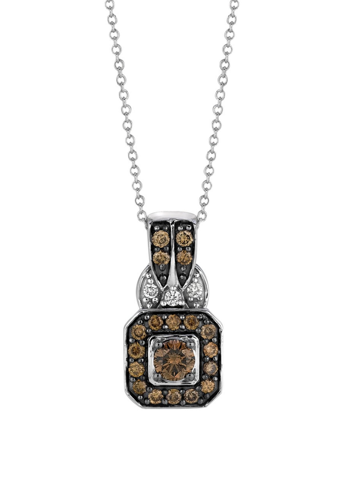 Chocolatier® 1/2 ct. t.w. Chocolate Diamonds® and 0.04 ct. t.w. Vanilla Diamonds Pendant Necklace in 14k Vanilla Gold®