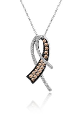 Chocolate Diamond® and Vanilla Diamond® Pendant in 14k Vanilla Gold®