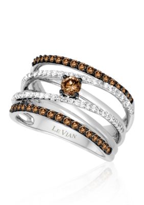 Chocolate Diamond® and Vanilla Diamond® Band in 14k Vanilla Gold®