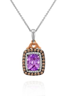 Grape Amethyst, Vanilla Diamonds, and Chocolate Diamonds in 14k Two-Tone Gold