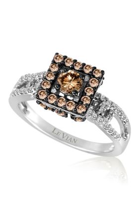 Chocolate Diamond® and Vanilla Diamond® Ring in 14k Vanilla Gold®