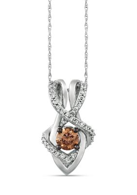 Le Vian 1/2 Ct. T.w. Chocolate Diamond, 1/5 Ct. T.w. Vanilla Diamond Necklace In 14K White Gold