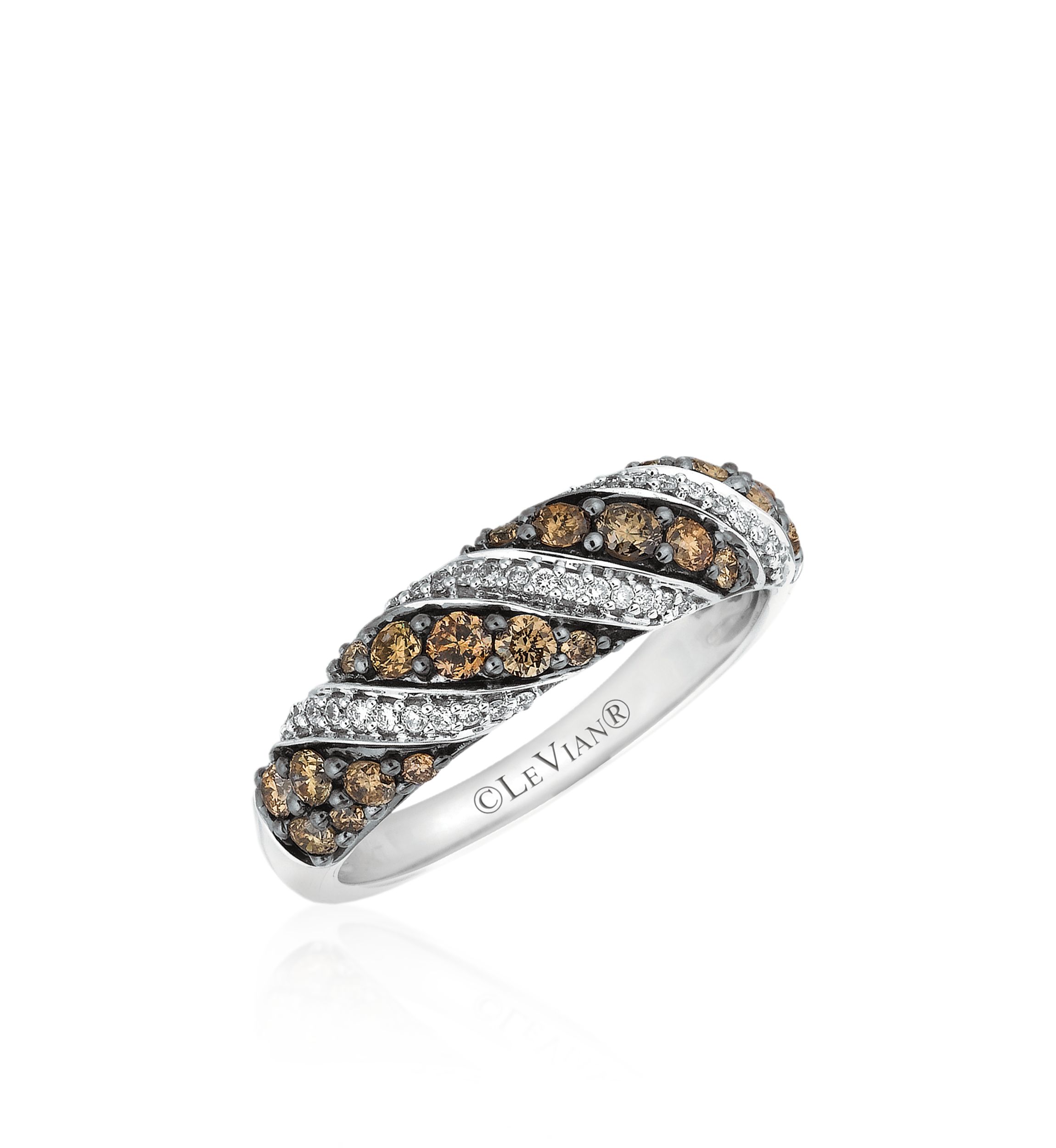 Chocolate Diamond® and Vanilla Diamond™ Ring in 14k Vanilla Gold™