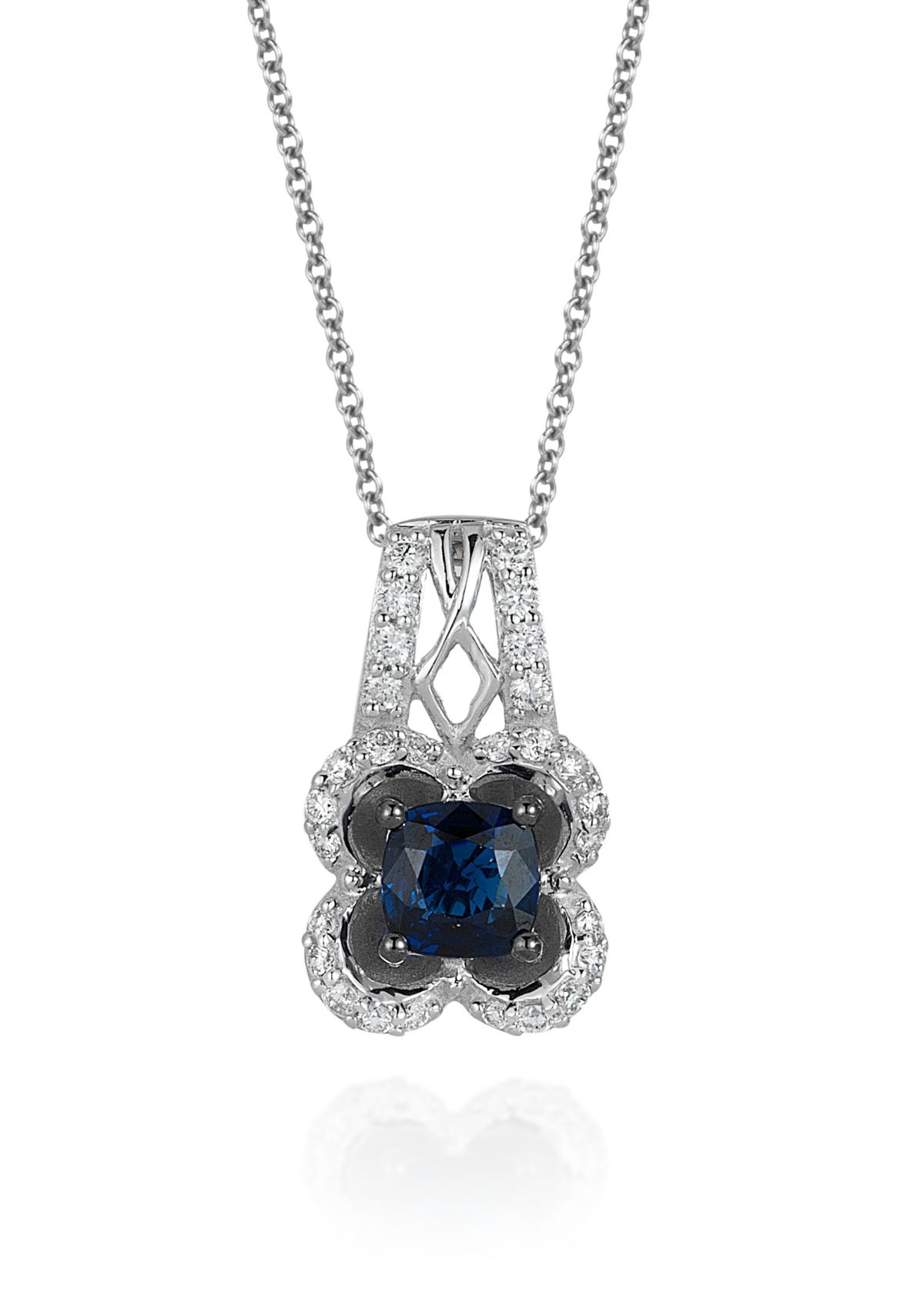 Blueberry Sapphire™ and Vanilla Diamond® Pendant in 14k Vanilla Gold®