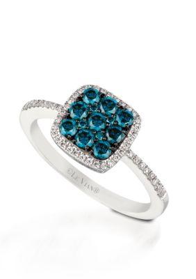 Le Vian Blueberry Diamond® and Vanilla Diamond® Geometric Square Ring in 14k Vanilla Gold